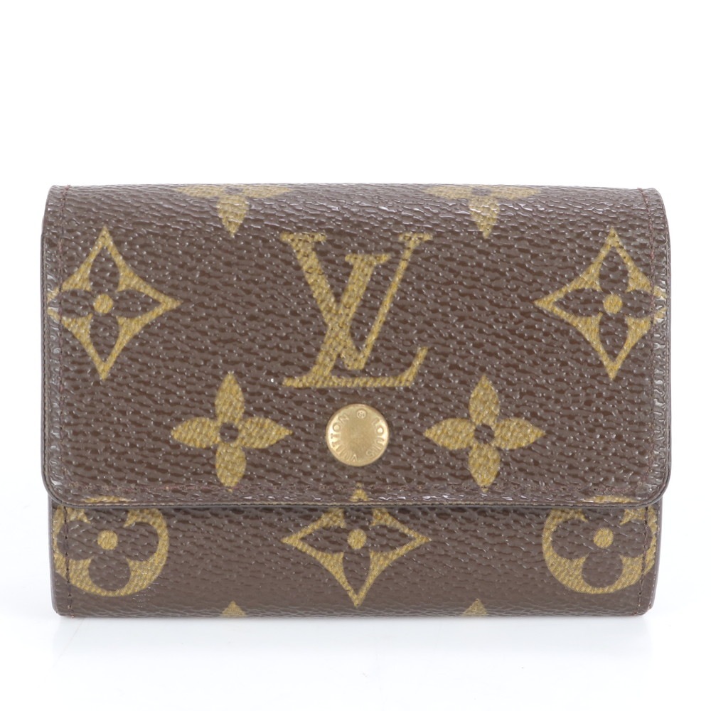 美品 モノグラム ポルト モネ プラ M61930 レザー×コーティングキャンバス コインケース 小銭入れ コンパクト ウォレット ラウンドファスナー カードケース 長財布 二つ折り メンズ RCE