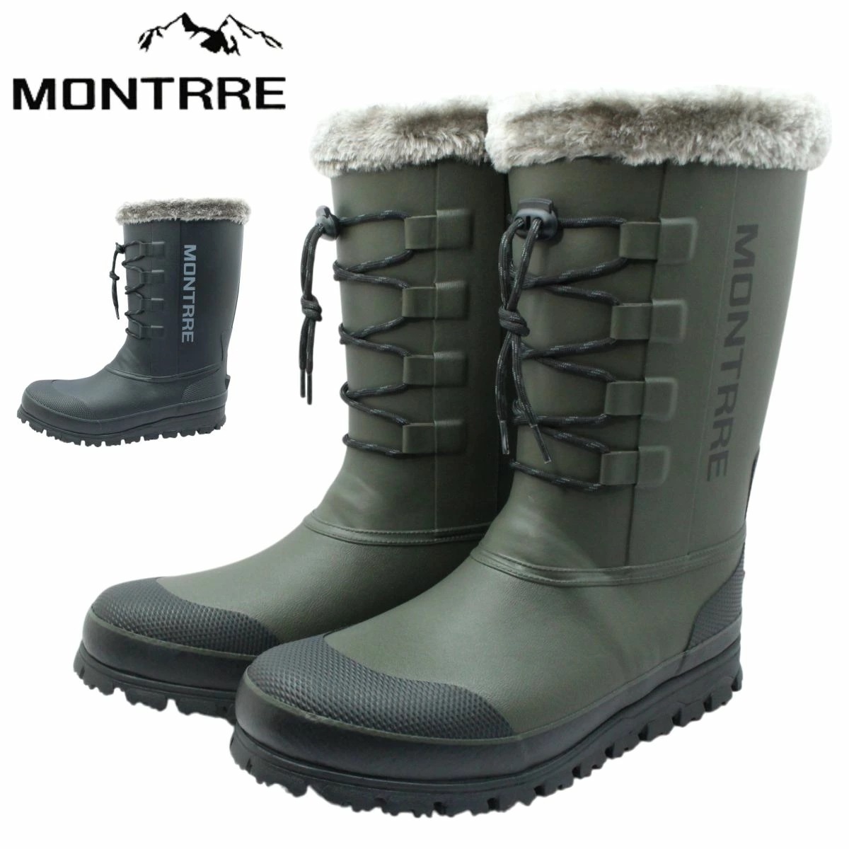 モントレ MONTRRE メンズ 長靴 スノーブーツ レイン 防寒 防滑 防水 ハーフ丈 MBW 7990 MB-799 紳士靴 アキレス Achilles