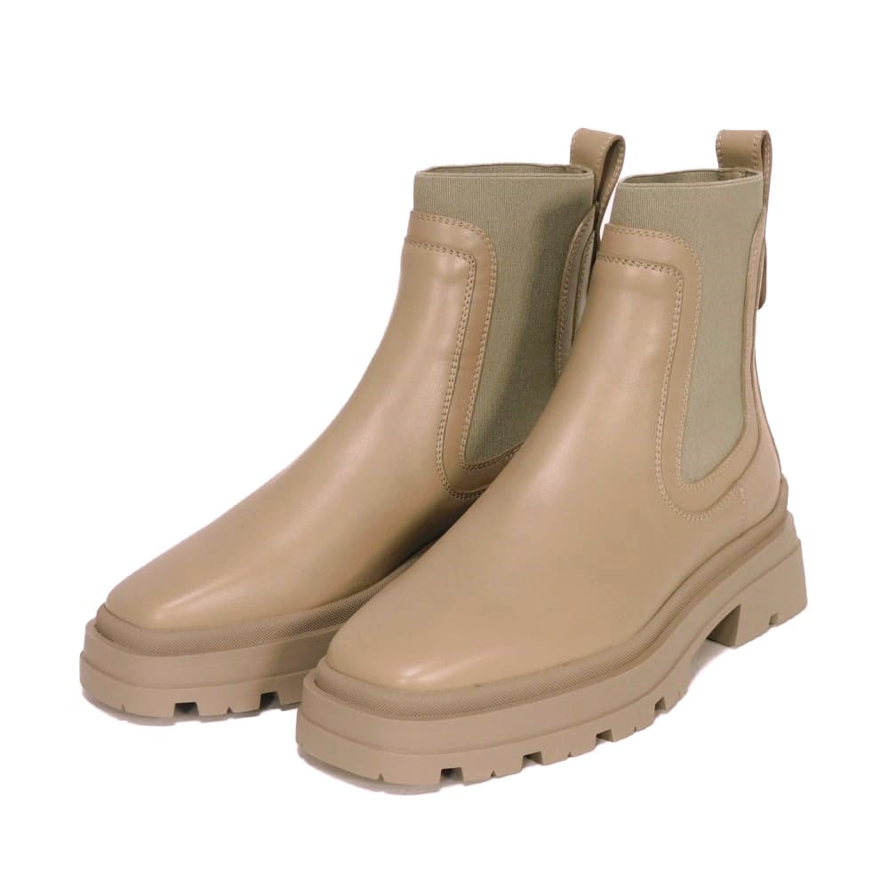 【中古】JIMMY CHOO ブーツ 37 カーフ チェルシー チャンキーソール グレージュ 24cm 未使用 ヴェロニク サイドゴア JCロゴ VERONIQUE 45