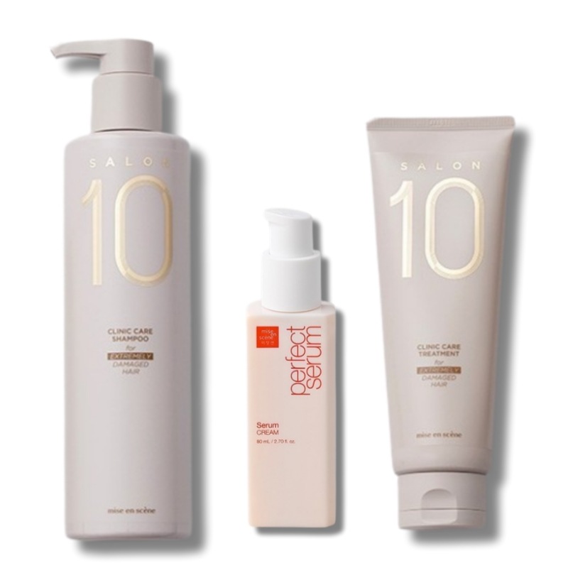 [ダメージヘアケアセット] 極損傷毛用サロン 10 シャンプー 500ml+トリートメント 250ml+パーフェクトクリームヘアセラム 80ml