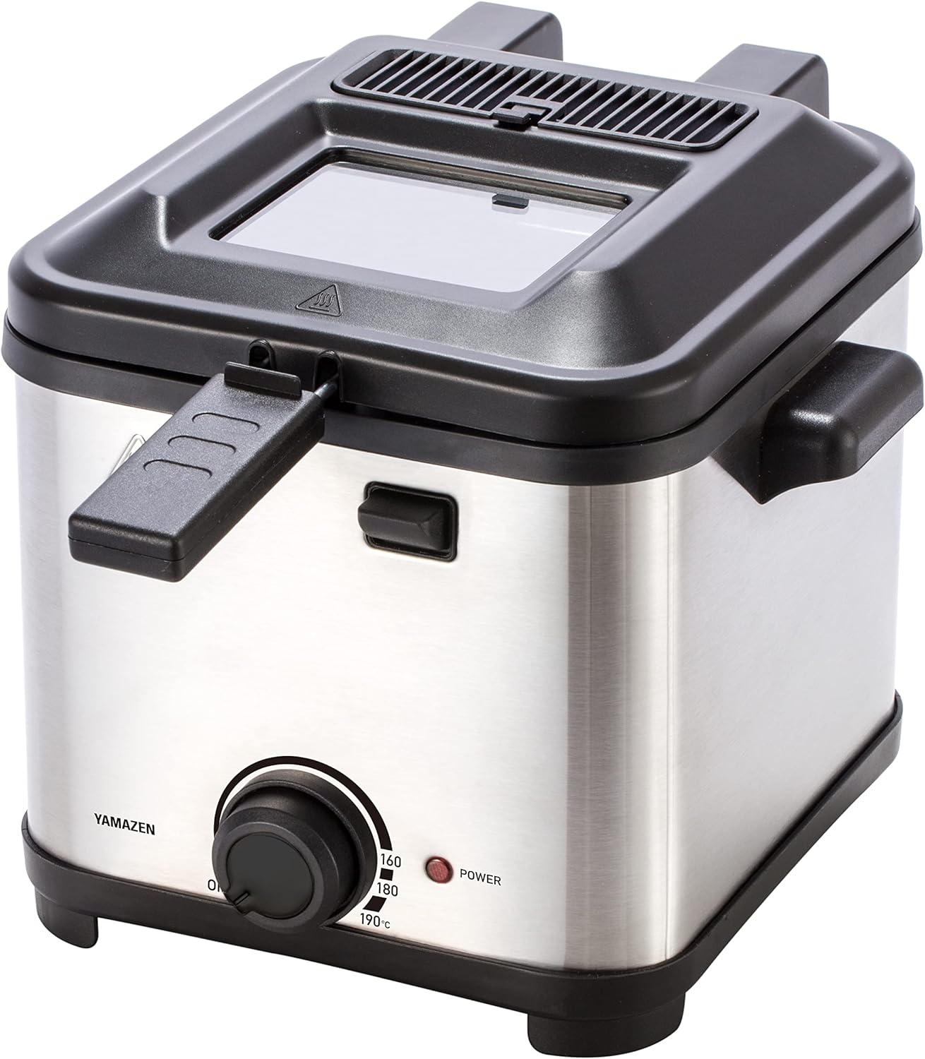 [山善] 電気フライヤー 1.5L 家庭用 卓上 コンパクト ダイヤル式 温度調節 バスケット 蓋付き シルバー YAD-F801(S)