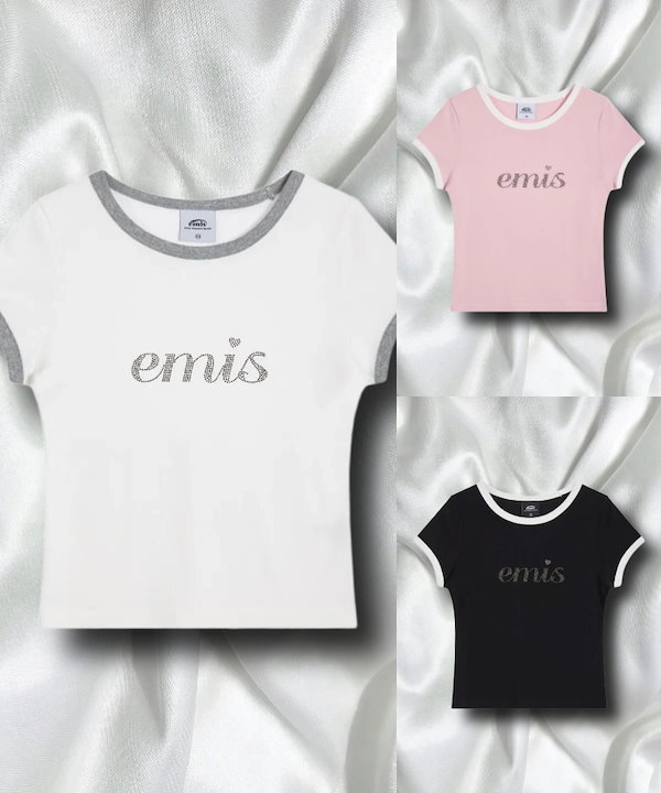 【EMIS】 LETTERING LOGO T-SHIRT /追跡付 Qoo10 EMIS LETTERING ロゴ 半袖 Tシャツ