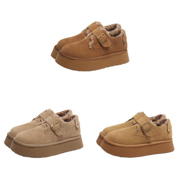 ムートンブーツ ベルト付き 裏起毛 裏ボア レディース ショートブーツ 厚底 プラットフォーム あったかい 保温 ボア フェイクファー 防寒 秋冬