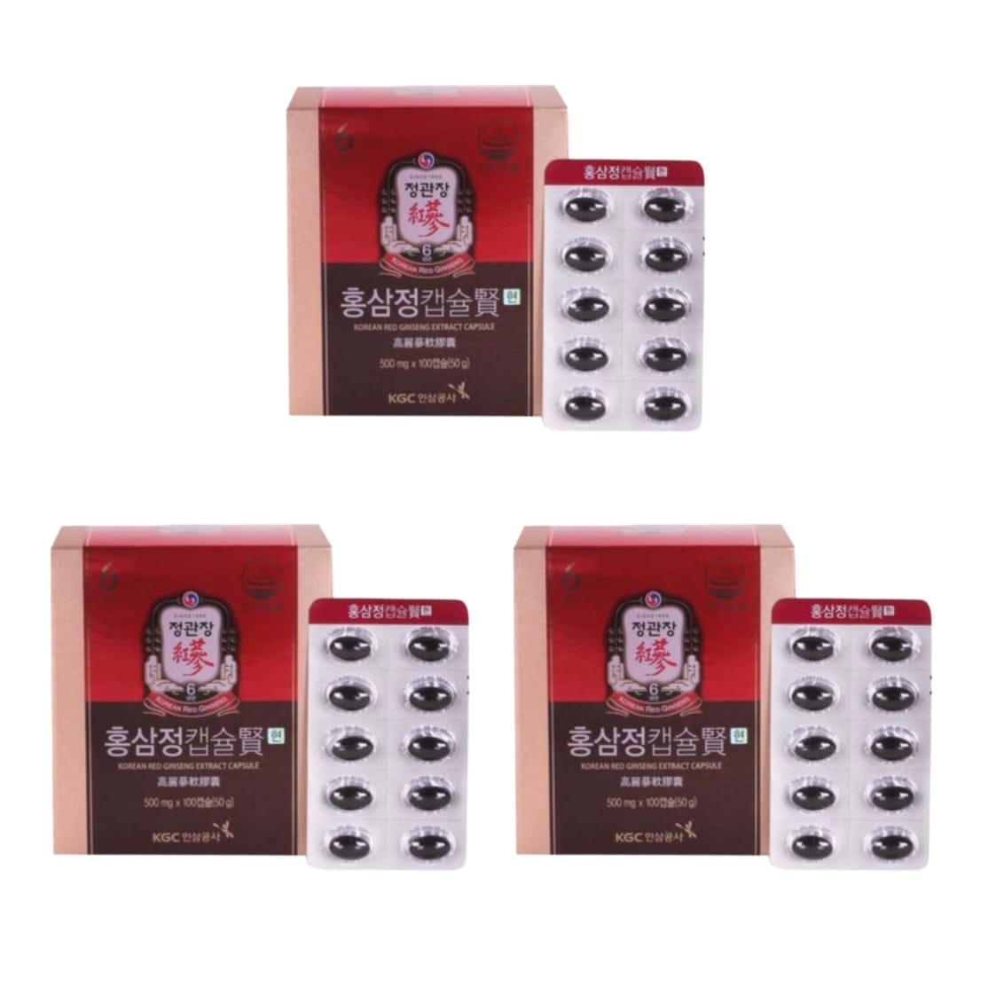 ホンサムジョンカプセル県500mg, 100ea, 3個