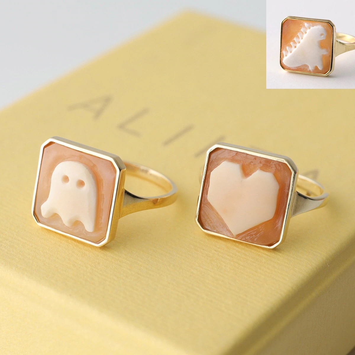 ALIITA アリータ リング MINI CAMEO RING CORAZON FANTASMA DINO レディース カメオ ハート オバケ 恐竜 指輪 アクセサリー カラー3色