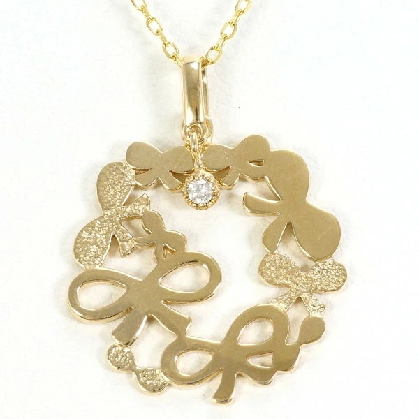 K10 10金 YG イエローゴールド ネックレス ダイヤ 約61cm ジュエリー 中古