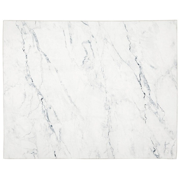 270608002 大理石柄のソフトフランネルラグ 190240 ホワイト メーカー直送