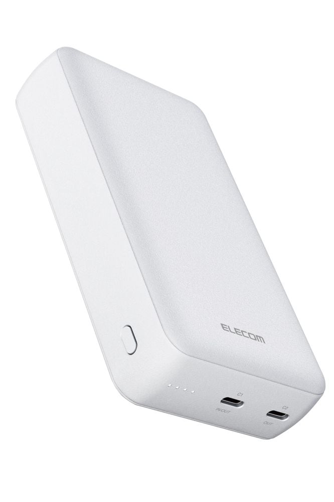 エレコム DE-C52-20000WH モバイルバッテリー 20000mAh 入出力(Type-C×1) 出力(Type-C×1) ケーブル付属（ホワイト） DEC5220000WH