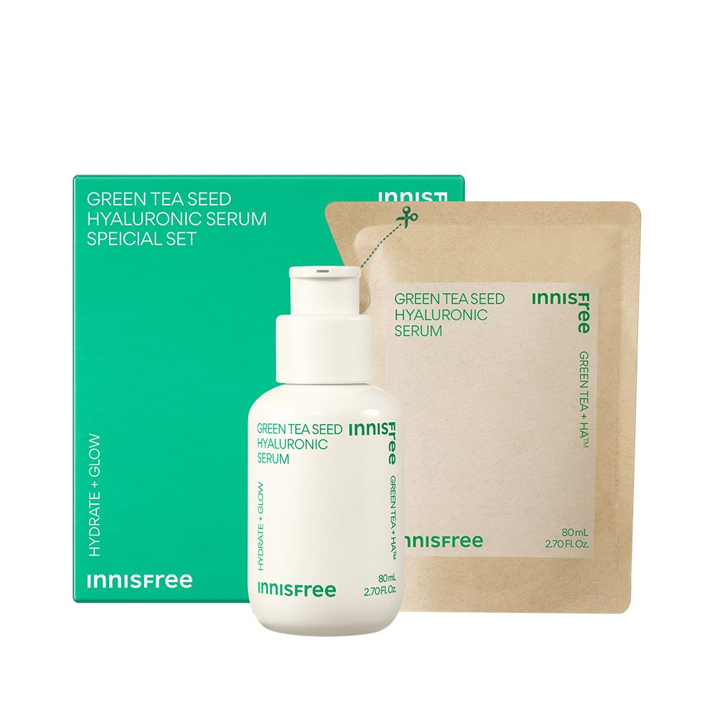イニスフリーグリーンティーシードヒアルロン酸セラム80mL +詰め替え80mL
