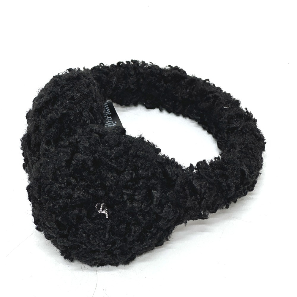 Sergio Rossi セルジオロッシ イヤーマフ フェイクファー アパレル小物 ポリエステル ブラック