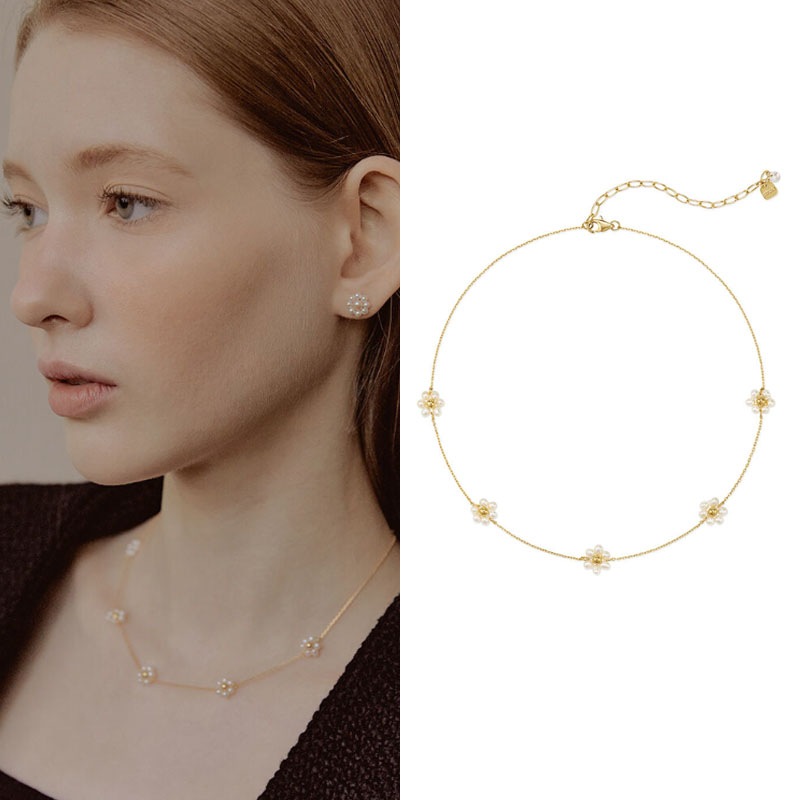 [レッドベルベットのアイリーントゥワイスいるのかカンミンギョンベン着用]晋州花の首飾り/デイリー女性アクセサリー/韓国ファッションスタイル/SNS人気/デイリーアイテム/トレンドアクセサリー