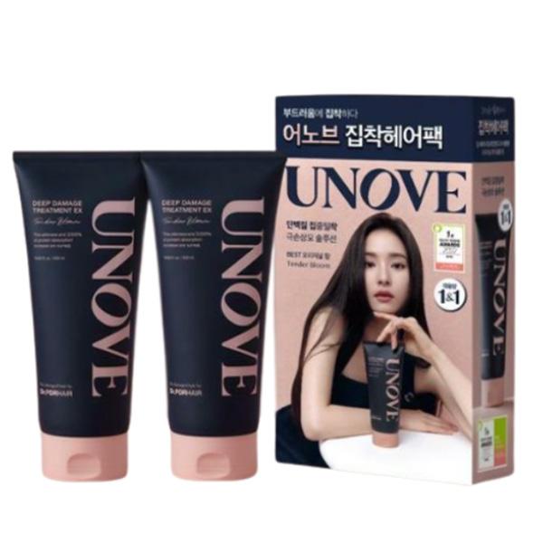 【1+1】UNOVE アノブ ディープ ダメージ トリートメント EX Treatment 320ml 2個 送料無料　韓国コスメ ヘアケア 大容量 ヘアパック 洗い流す