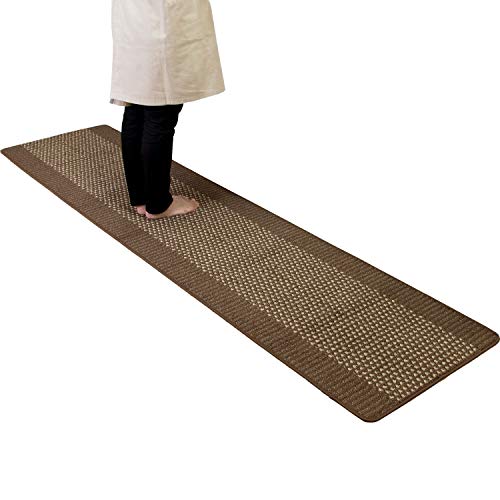 オカ 優踏生 洗いやすいキッチンマット ブラウン 約60cm252cm (洗える システムキッチン 日本製 252 60 滑り止め)