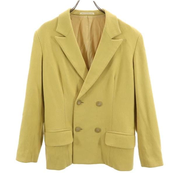 日本製 ウールブレンド テーラードジャケット S マスタード ダブルボタン メンズ
