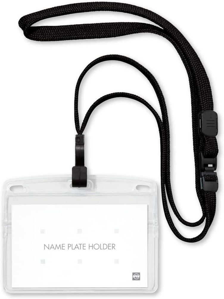 （まとめ買い）オープン工業 吊り下げ名札 ソフトヨコ名刺 フック式 10枚 黒 NL-22-BK [x3]