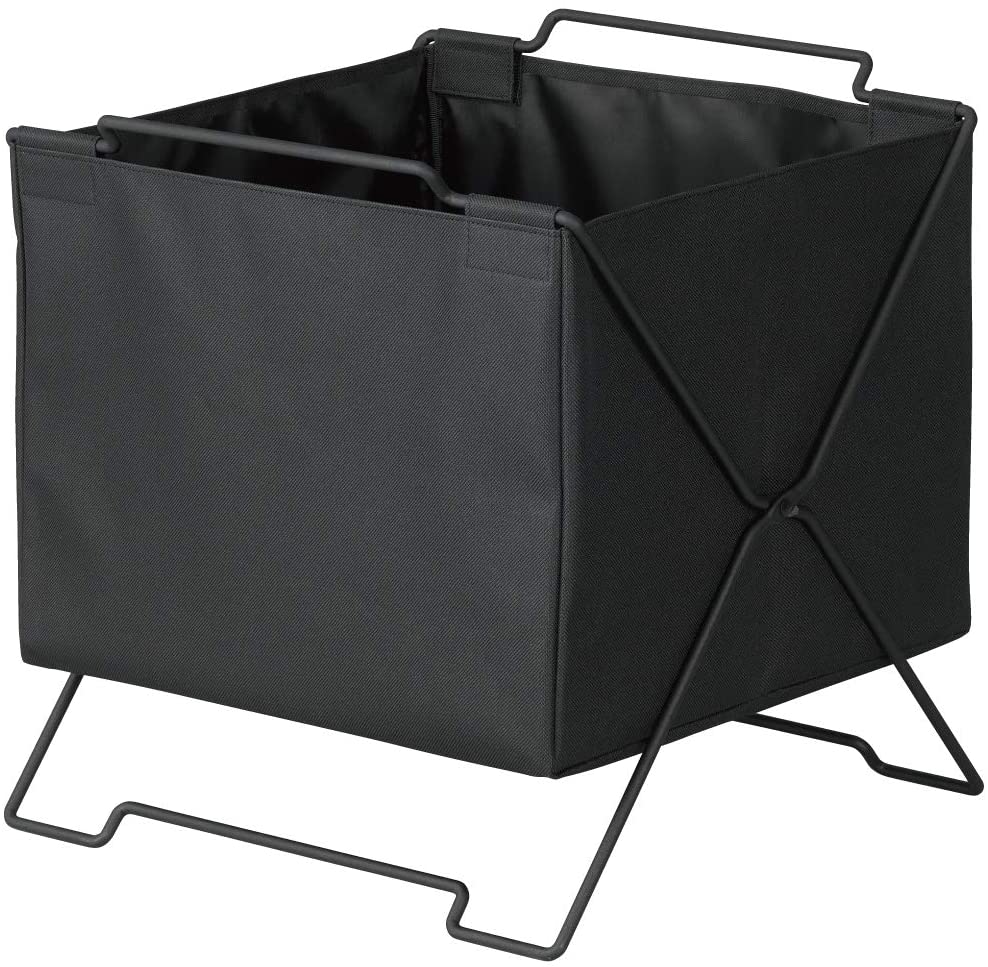 （まとめ買い）折りたたみ収納 スタックバスケット 黒 KSP002Sクロ [x3]