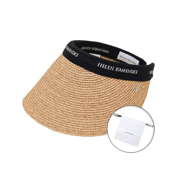 26SS 女性 ビアンカ 12 バイザーハット ナチュラルブラックロゴ ダストバッグ付き 26SS HAT52493 NATUR