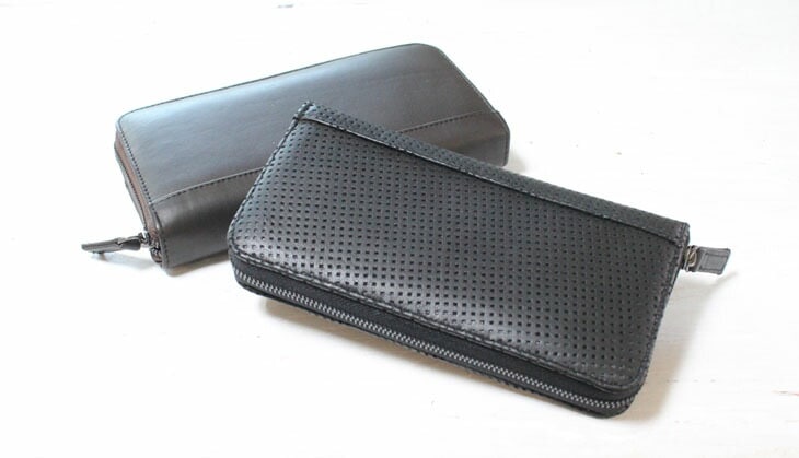 ANiSIE アニシエ レザーコレクション 長財布 Real Leather LONG WALLET ラムレザー ラウンドジップ (PantingBlack パンチングブラック