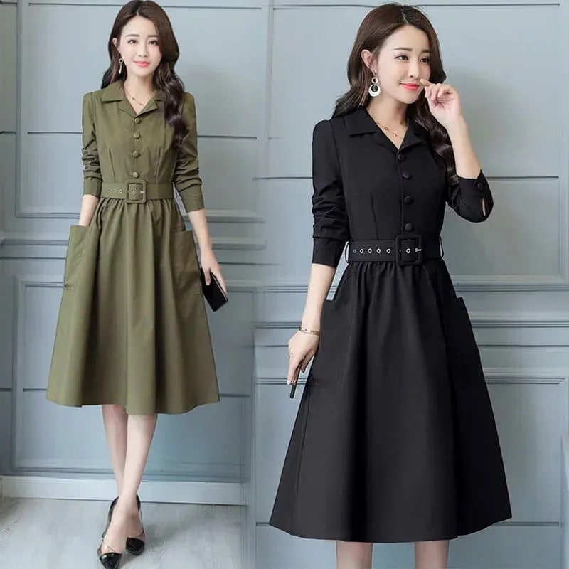 ワンピースロングワンピースプリーツワンピースシャツワンピースシャツロングプリーツレディース膝丈黒ワンピ長袖大きいサイズフォーマル結婚式パーティードレス春春冬春冬大人上品オフィスOL通勤シンプル無地