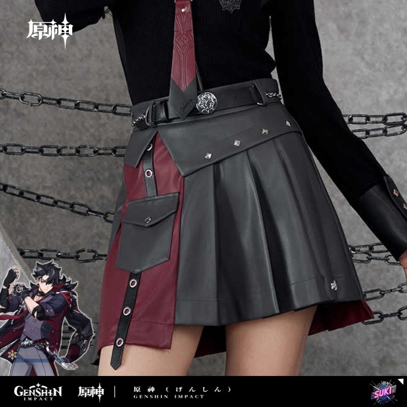 【プロ品質を極める!】原神 / リオセスリ インプレッションシリーズ / プリーツスカート スカート / Genshin Impact Wriothesley 莱欧斯利 げんしん コスプレ