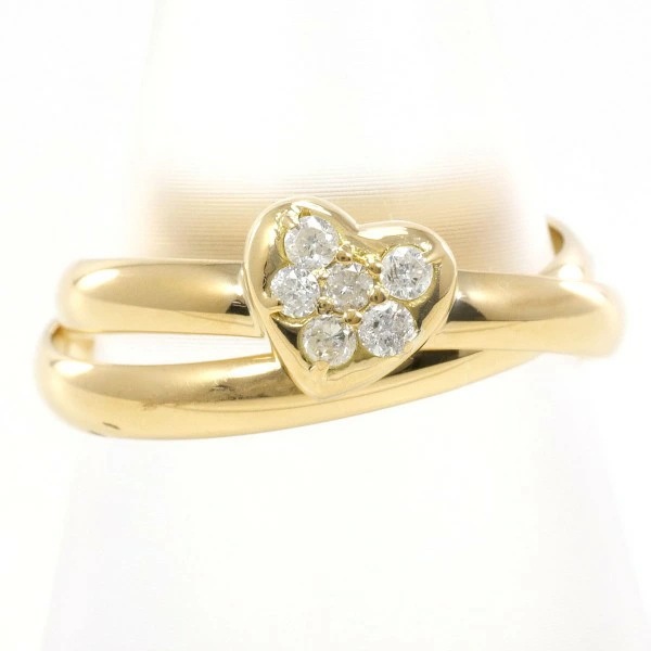 K18 18金 YG リング 指輪 11.5号 ダイヤ 0.15 ジュエリー 中古