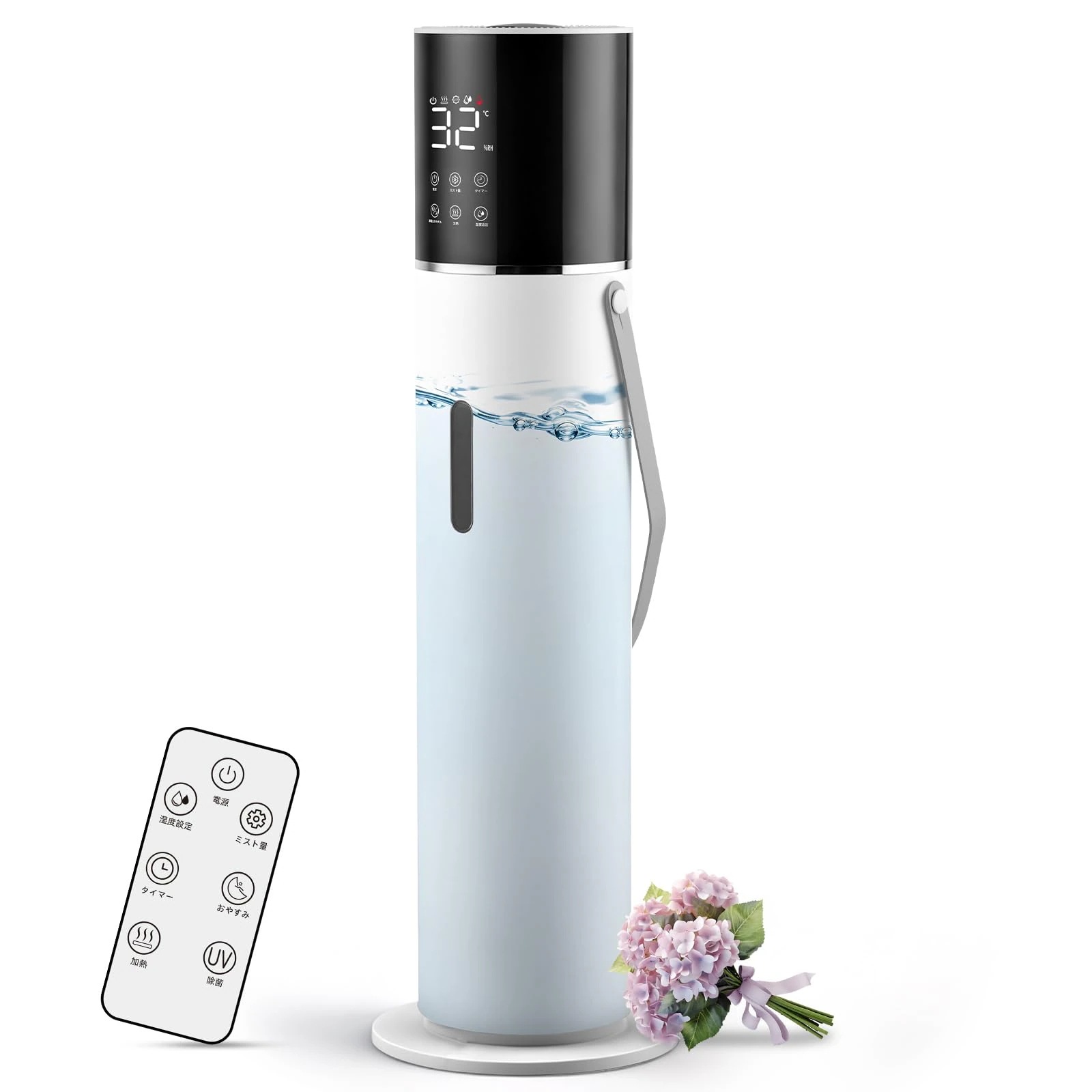 2025冬最強【高買戻し率！13L ハイブリッド加熱】超音波加湿器 タワー型 知能恒湿 AIスマート 上から給水 アロマディフューザー 大容量 次亜塩素酸水対応 除菌 超音波式 床置き/卓上 アロマ対
