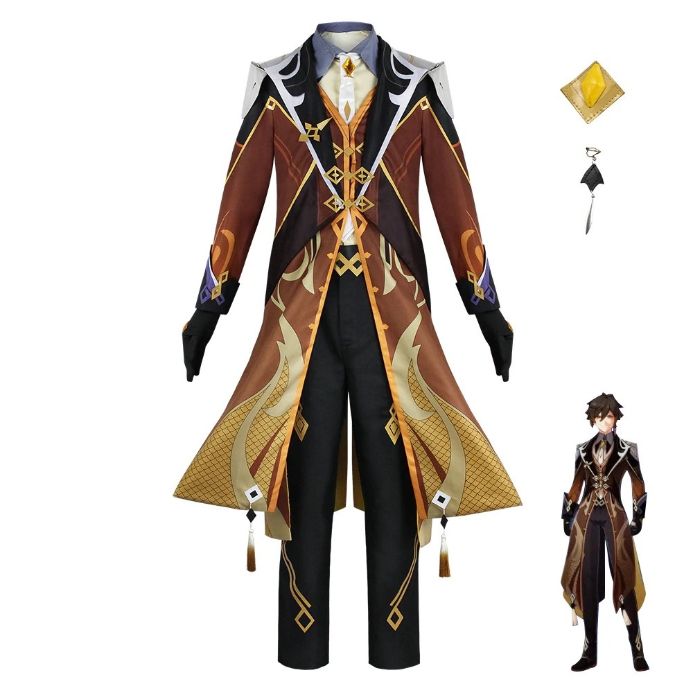 K1093鐘離cos服フルセット制服コスプレアニメ服装鐘離c服男性モデル演技服鐘離cos服