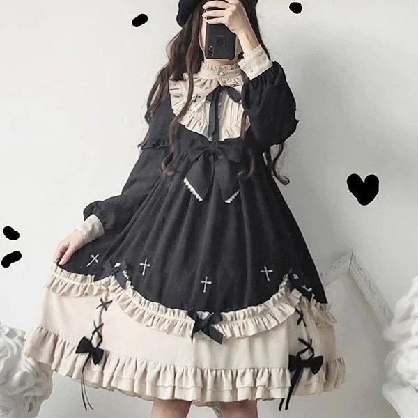 【急速出荷】ロリータ ワンピース ゴスロリ メイド ワンピース ゴシック コスプレ パーティードレス コスチューム 衣装 ハロウィン クリスマス