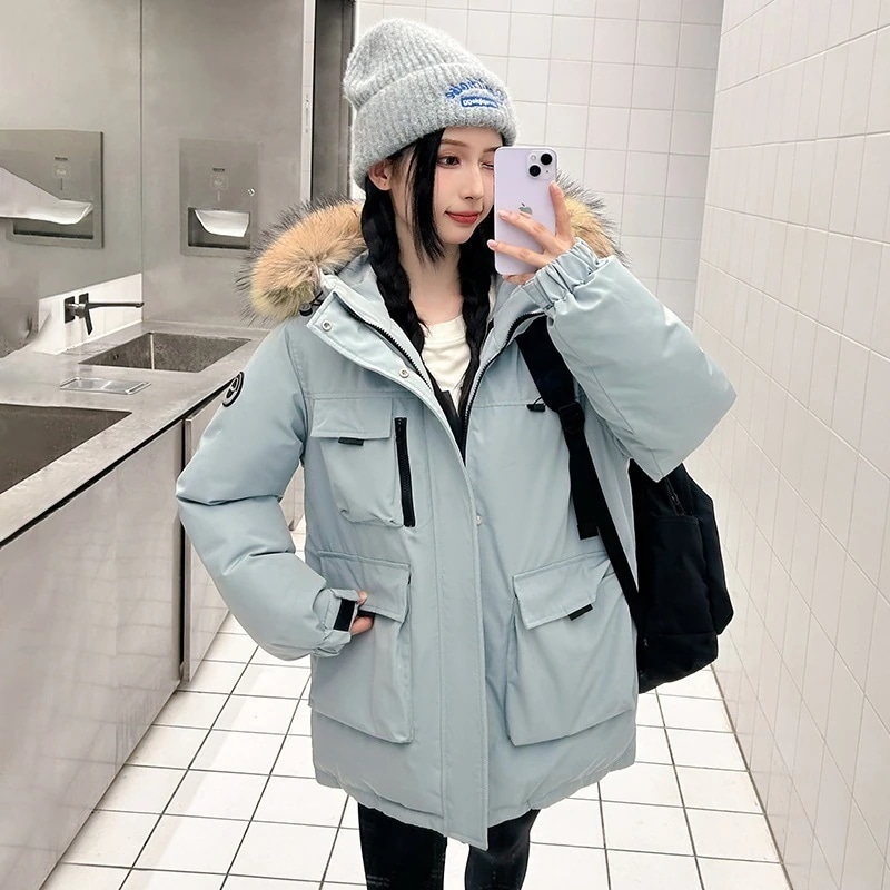 [高品質]【3日出荷】冬 レディー加厚保温フリースカラー付きキャンバスコート パーカーコート風 アウター ムートンジャケット