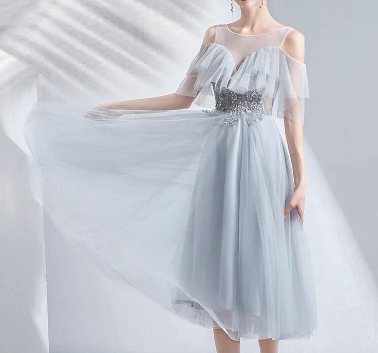 パーティードレス　膝丈　演奏会　花嫁　二次会　結婚式　ドレス　ウェディングドレス　披露宴　発表会