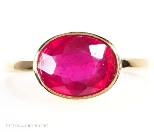 18金 天然石 ルビー リング 指輪 シンプル プレゼント 最高 刻印有 18K NoRU 74