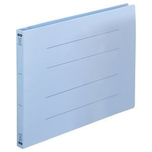 （まとめ） TANOSEE フラットファイル（再生PP） A4ヨコ 150枚収容 背幅18mm ブルー 1パック（5冊） 5セット