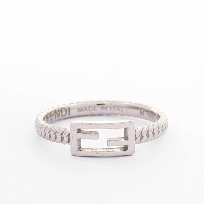 【美品】フェンディ バケット リンクチェーン FFロゴ M 8AG982B08 【指輪】