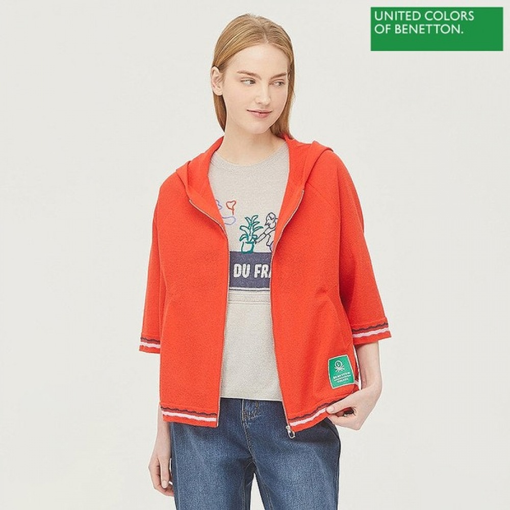 (ベネトン) ベネトンバックパッチニットフード付きジップアップカーディガン BAKCA8431_RD 14,706円