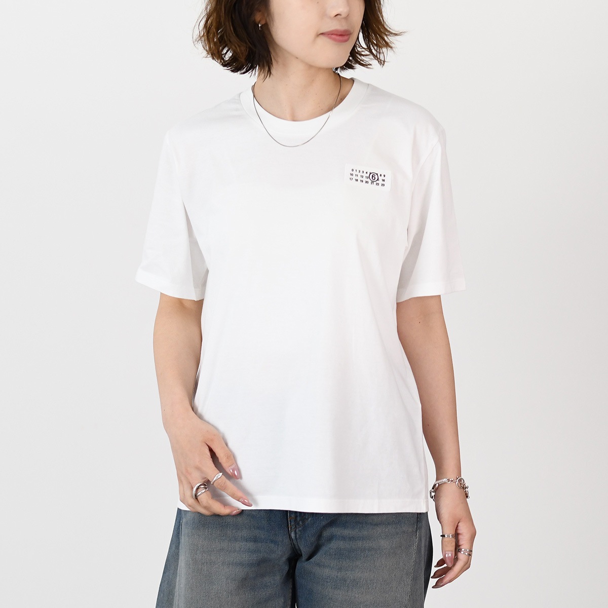 メゾン マルジェラ カットソー ナンバリング ロゴTシャツ S52GC0336 M20048 レディース ホワイト クルーネック