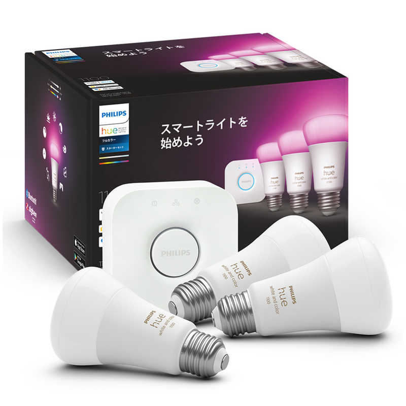 フィリップス　PHILIPS　Philips Hue フルカラースターターセット ［E26 /一般電球形 /75W相当 /3個 /広配光タイプ］　PHWC3S