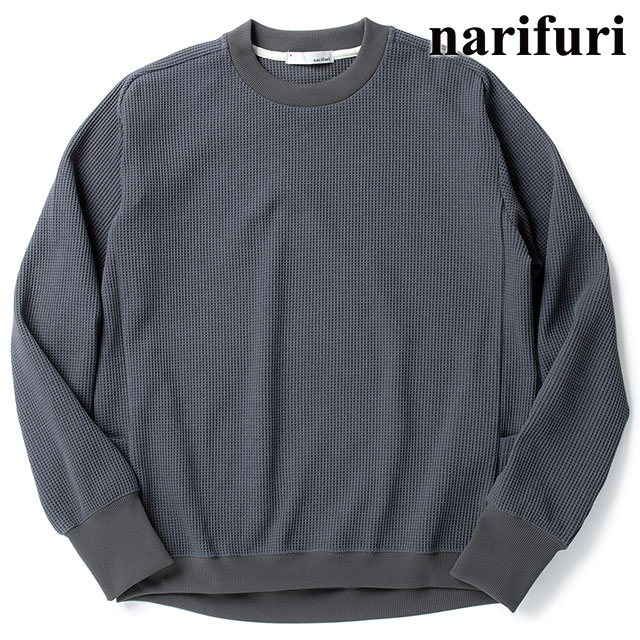 マルチテックワッフルクルーネックスウェット [NF1173] メンズ トップス 長袖 吸汗速乾 UVカット CHARCOAL 正規取扱店