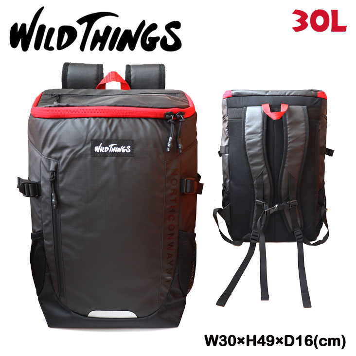 WILD THINGS ワイルドシングス 30L バックパック スクエア リュックサック バッグ 鞄 ファスナー フロントポケット ポケット ショルダーハーネス WT-380-3101