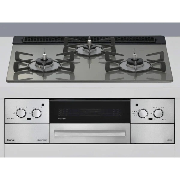 ビルトインガスコンロ プロパンガス用 3口 左右強火力タイプ 幅60cm RHS31W42J3RSTW-LP クラシックミラー Lisse（リッセ）