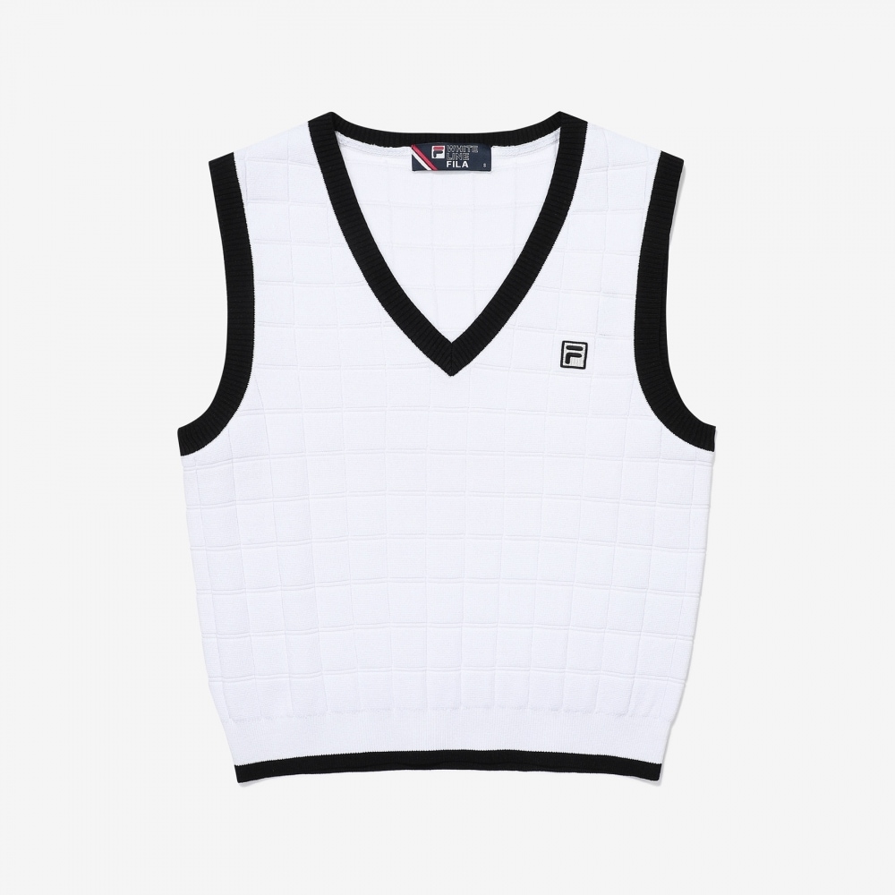 フィラニット Vネックベスト_FS2VTG2371F_WHI