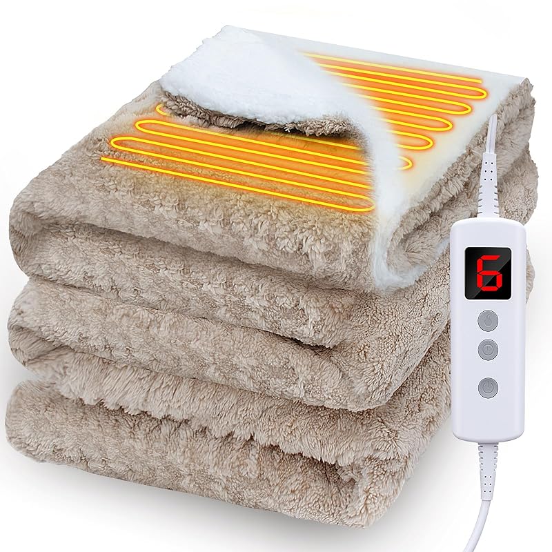 【国内即発】SIWENGDE 電気毛布 掛け敷き兼用 170*130cm 電気ひざ掛け 電気ブランケット ふかふか ソファ ブランケット 6段階温度調整 5つタイマー機能 敷きかけ兼用 3分速暖 ふわ