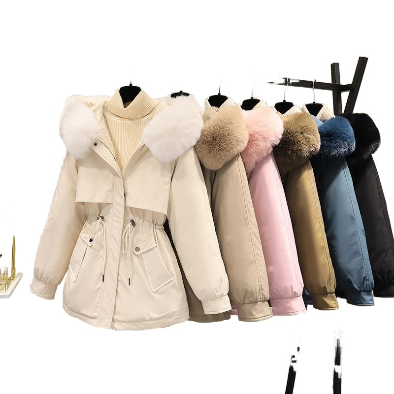 コートジャケット 暖かい厚手コートアウター 防寒　レディースファーフード付き 冬用中綿ジャケット101-971