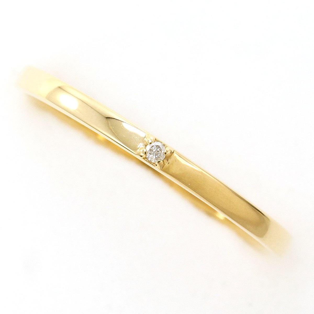 エテ K10 10金 YG イエローゴールド リング・指輪 11号 ダイヤモンド（ct刻印なし） 総重量約1.0g 中古