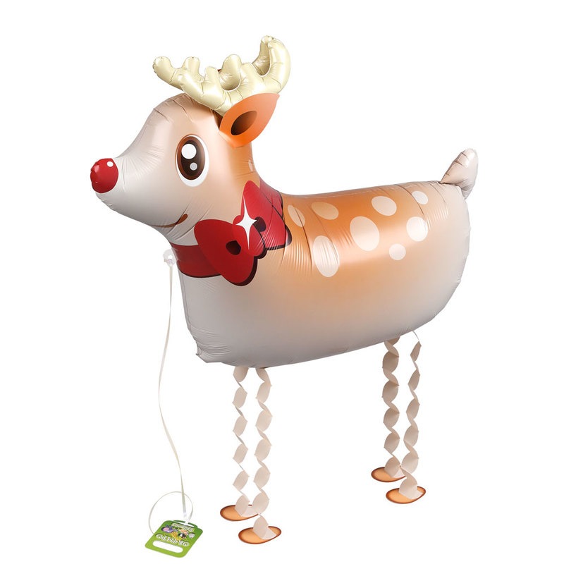 お散歩トナカイ DX 10枚入 【 飾り お散歩バルーン フィルムバルーン お散歩風船 アルミフォイル イベント用品 装飾品 マイラーバルーン ふうせん フィルム風船 動物 アルミホイル パーティーグ