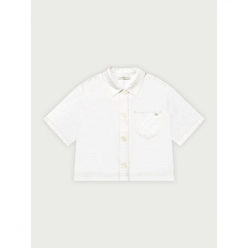 [ハンテン] レディースステッチディテールポケットショートスリーブシャツ_003 (10520-120-401-68) 4,847円