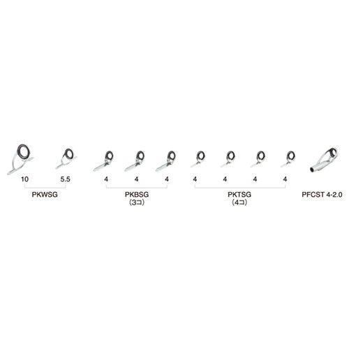 富士工業(FUJI KOGYO) ルアーベイトキャスティングロッド用 ステンレスSiCガイドセット