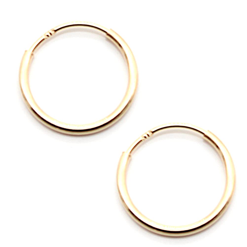 [ジュエリーショップエム] K18 パイプフープピアス シンプル レディース メンズ 金属アレルギー対応 両耳用 片耳用