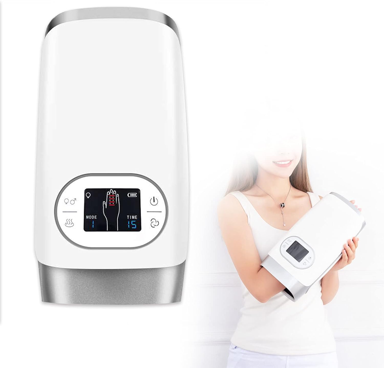 「指＆手 45℃恒温」 ハンドウォーマー 総合・指・手のひら 3つローラーレベル 3つエアレベル USB充電 電動 手袋 ハンド ヒーター 20分タイマー ホワイト 5,731円