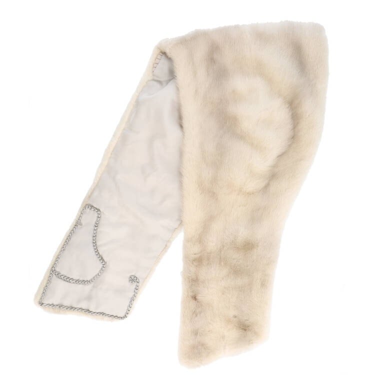 ミンク ファー ストール サファイアカラー 裏地付 送料無料 レディース ギフト プレゼント 48,000円