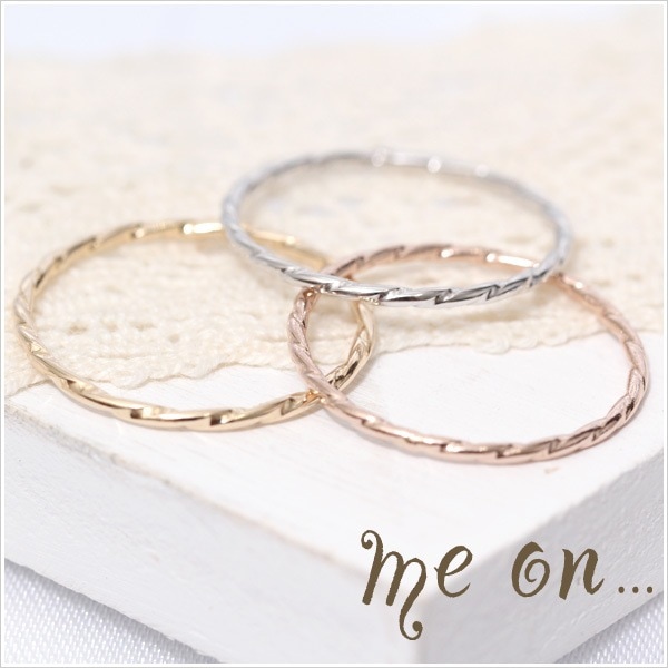 me on... K10ゴールドねじりデザインリング 発送目安：２３週間